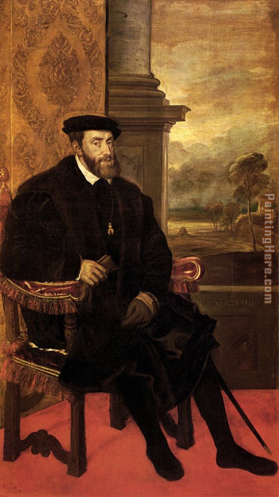 Emperor Charles painting - Titian Emperor Charles art painting